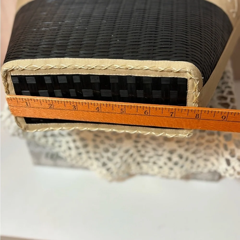 Mad Bags Black and Tan Canvas and Woven Tote Bag - Picture 6 of 12